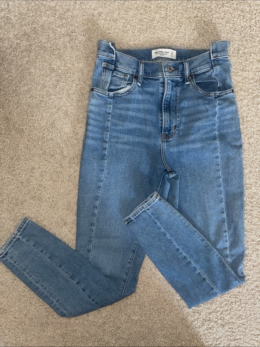 Abercrombie + Fitch High-Rise Skinny Jeans - Light Blue